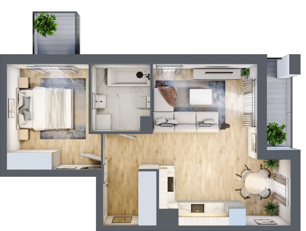 2 pokoje, mieszkanie 45,33 m², piętro 3, oferta nr B9-K5-3-4, Żerniki Na Novo III, Wrocław, Żerniki, ul. Maxa Berga