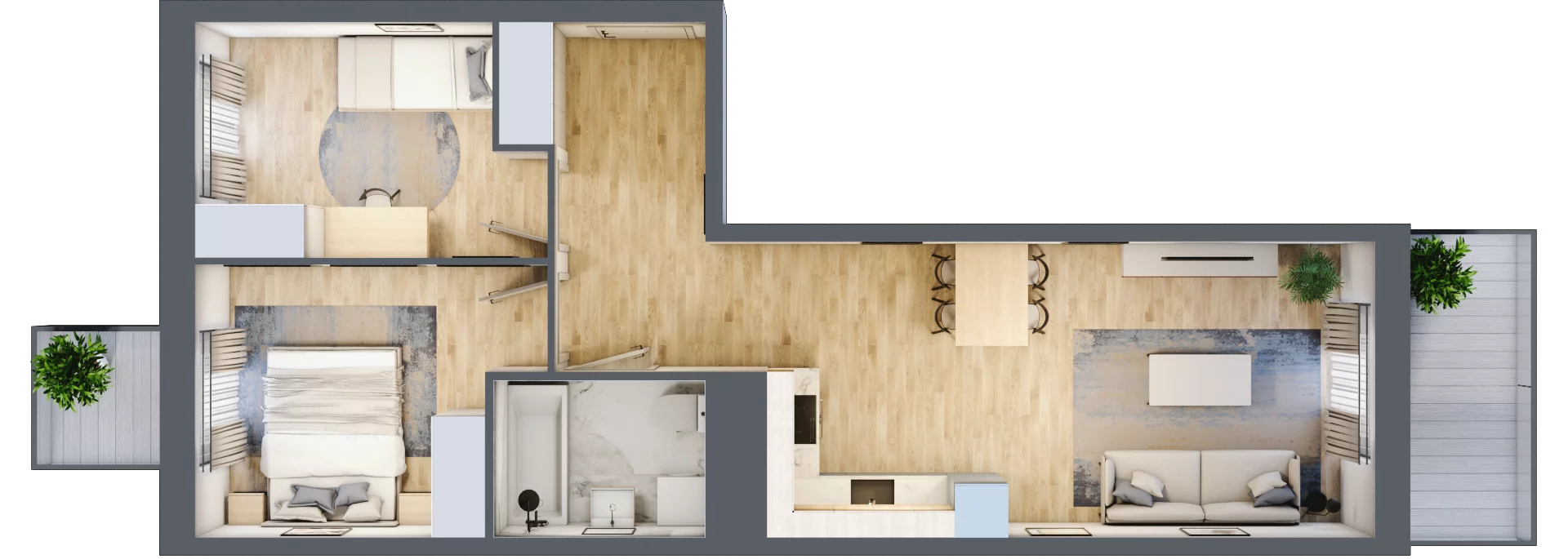3 pokoje, mieszkanie 54,89 m², piętro 1, oferta nr B9-K5-1-1, Żerniki Na Novo III, Wrocław, Żerniki, ul. Maxa Berga