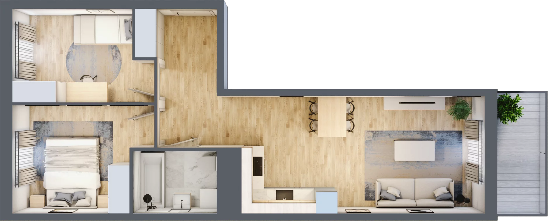 3 pokoje, mieszkanie 55,42 m², piętro 3, oferta nr B9-K5-3-1, Żerniki Na Novo III, Wrocław, Żerniki, ul. Maxa Berga