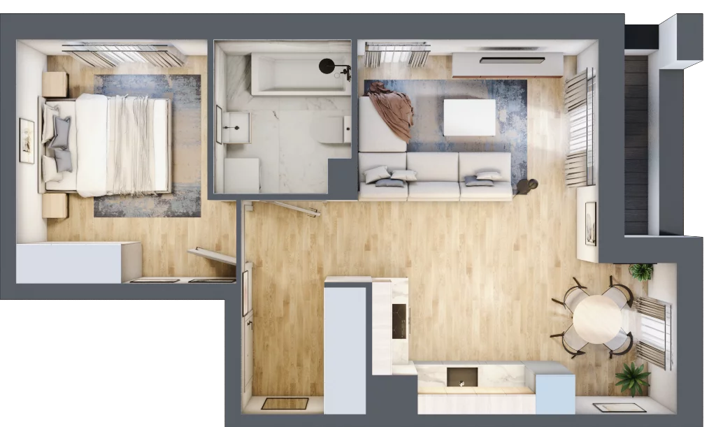 2 pokoje, mieszkanie 44,39 m², piętro 1, oferta nr B9-K5-1-4, Żerniki Na Novo III, Wrocław, Żerniki, ul. Maxa Berga