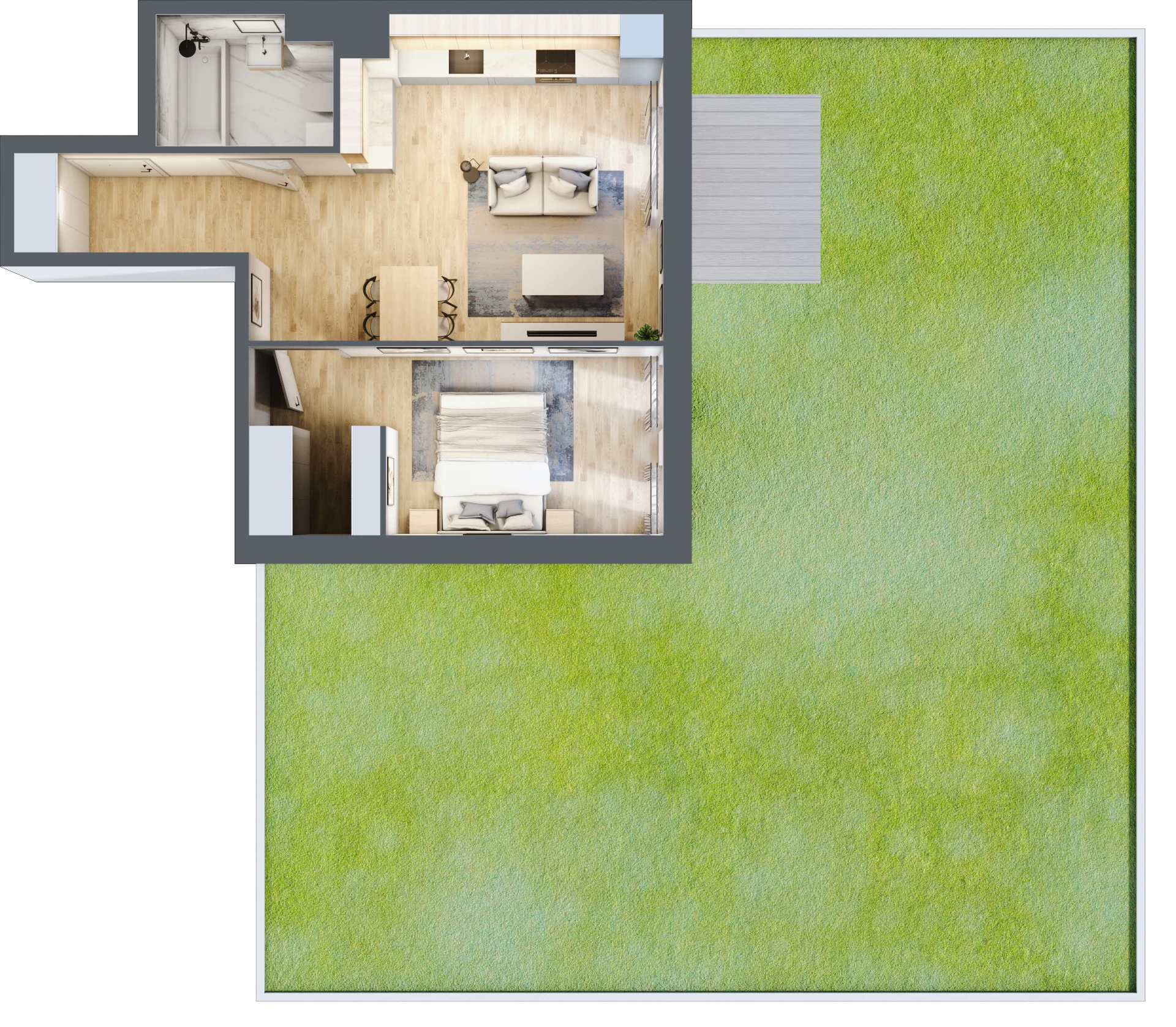 2 pokoje, mieszkanie 46,58 m², parter, oferta nr B9-K5-0-3, Żerniki Na Novo III, Wrocław, Żerniki, ul. Maxa Berga