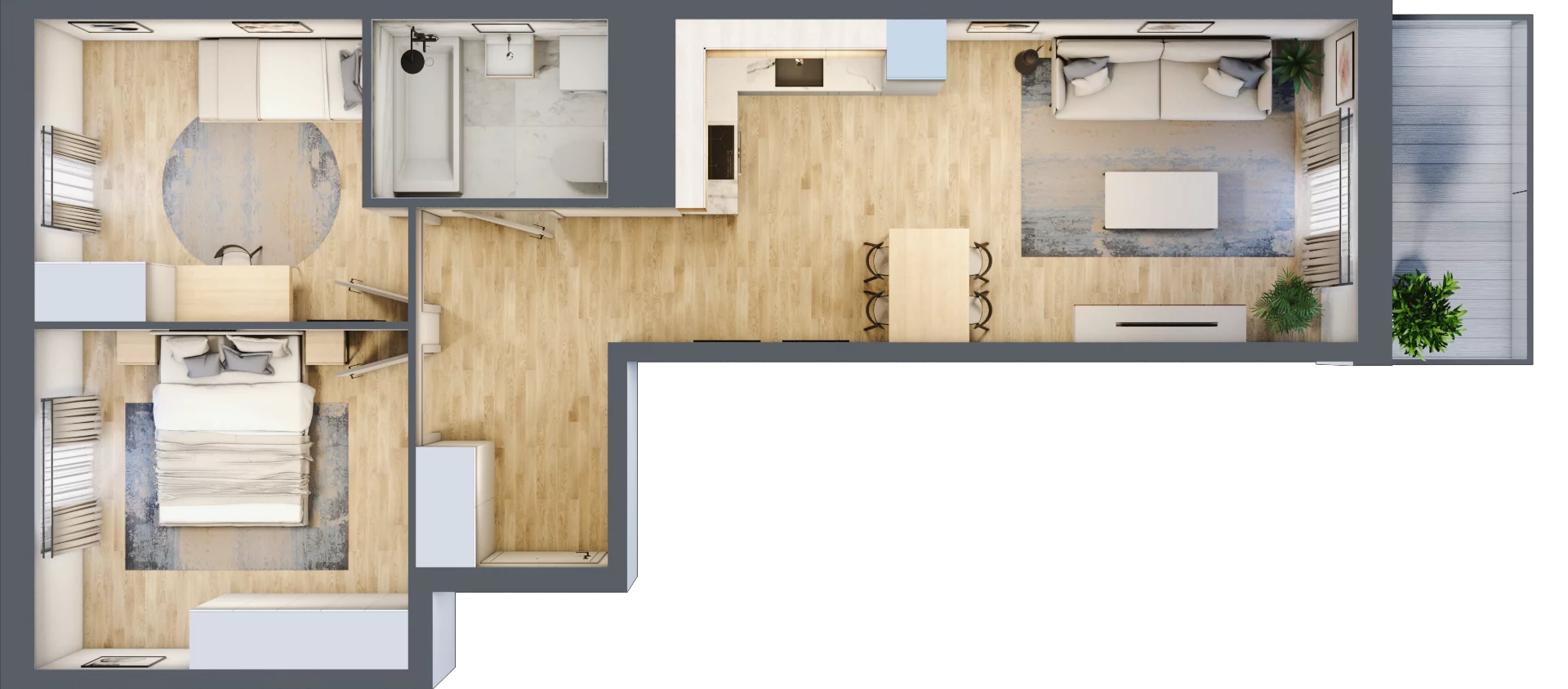 3 pokoje, mieszkanie 57,16 m², piętro 3, oferta nr B9-K4-3-4, Żerniki Na Novo III, Wrocław, Żerniki, ul. Maxa Berga
