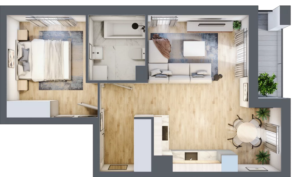 2 pokoje, mieszkanie 45,33 m², piętro 4, oferta nr B9-K5-4-4, Żerniki Na Novo III, Wrocław, Żerniki, ul. Maxa Berga