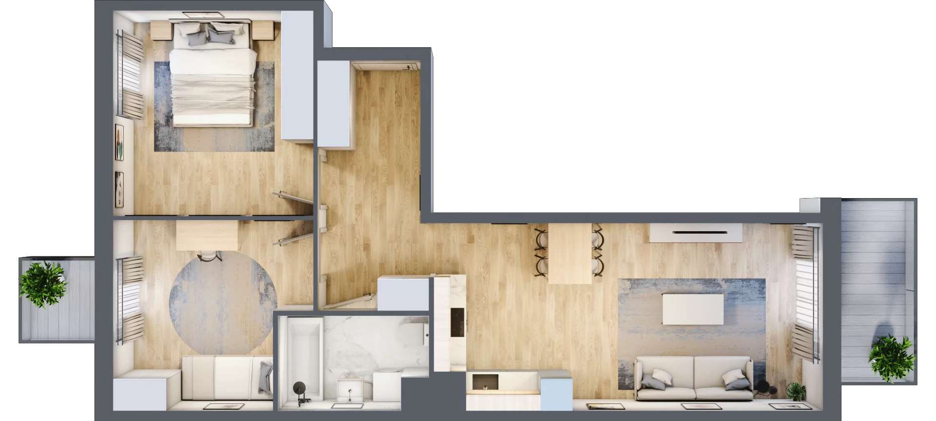 3 pokoje, mieszkanie 65,04 m², piętro 4, oferta nr B9-K3-4-1, Żerniki Na Novo III, Wrocław, Żerniki, ul. Maxa Berga