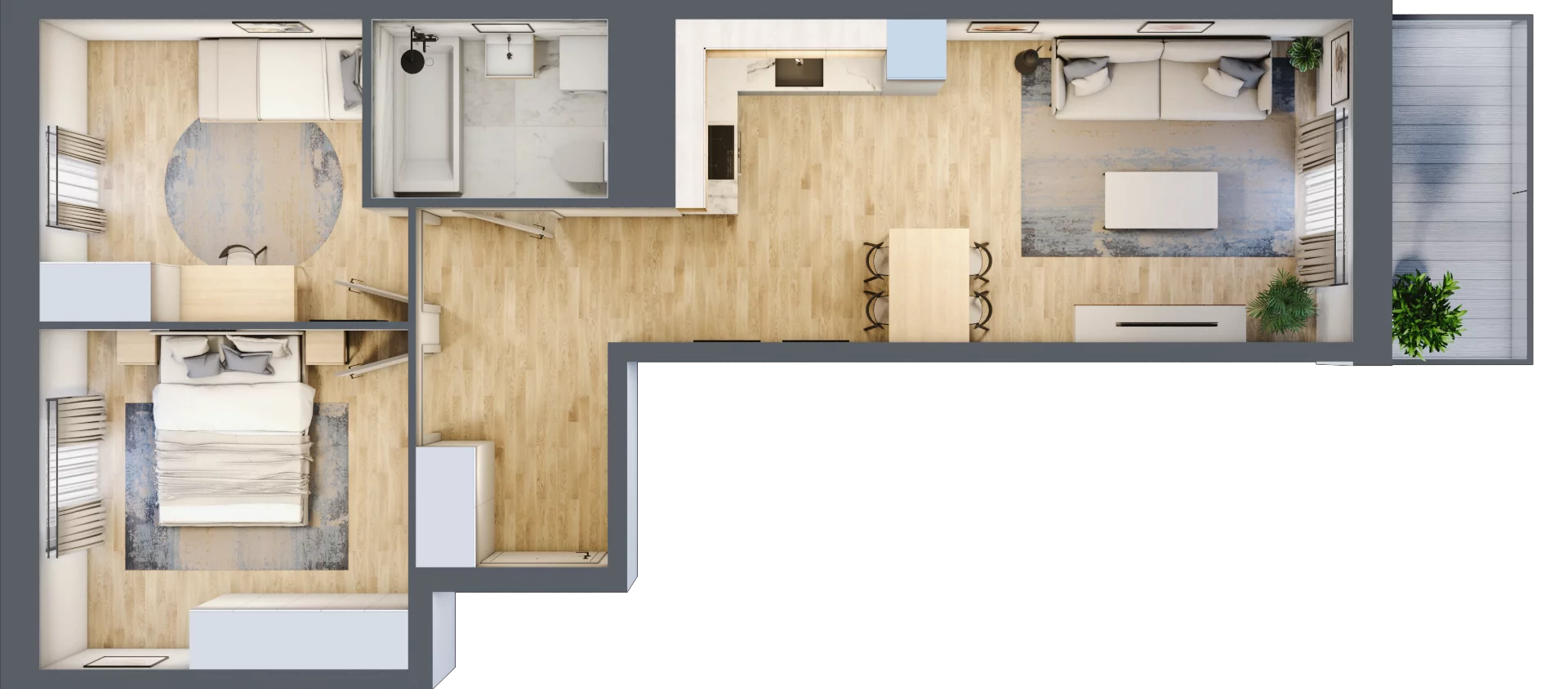 3 pokoje, mieszkanie 56,58 m², piętro 1, oferta nr B9-K4-1-4, Żerniki Na Novo III, Wrocław, Żerniki, ul. Maxa Berga