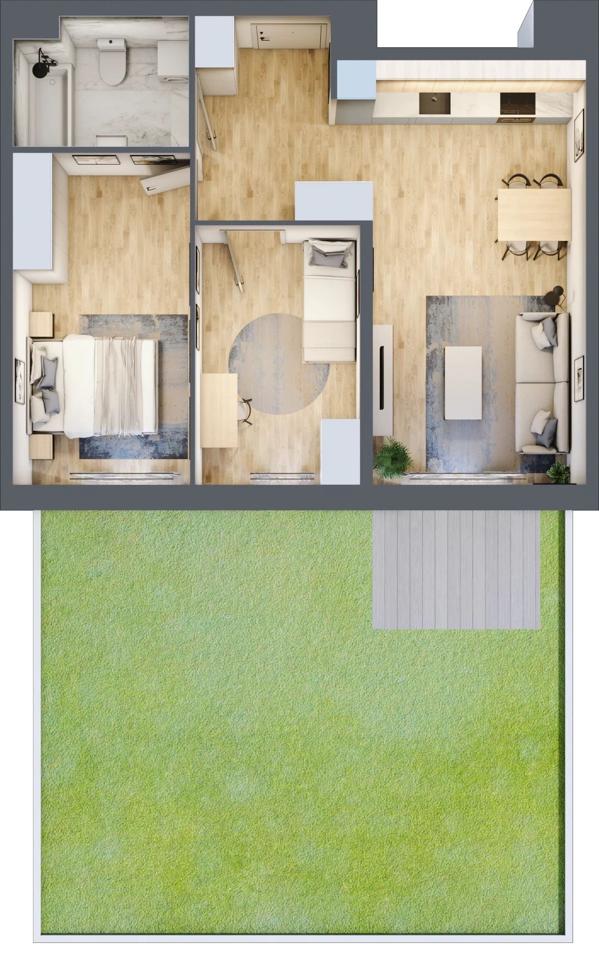 3 pokoje, mieszkanie 60,83 m², parter, oferta nr B9-K3-0-2, Żerniki Na Novo III, Wrocław, Żerniki, ul. Maxa Berga