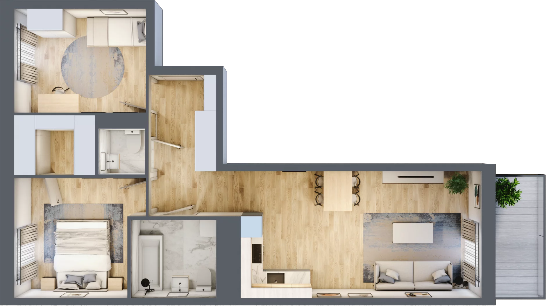 3 pokoje, mieszkanie 54,89 m², piętro 2, oferta nr B9-K5-2-1, Żerniki Na Novo III, Wrocław, Żerniki, ul. Maxa Berga