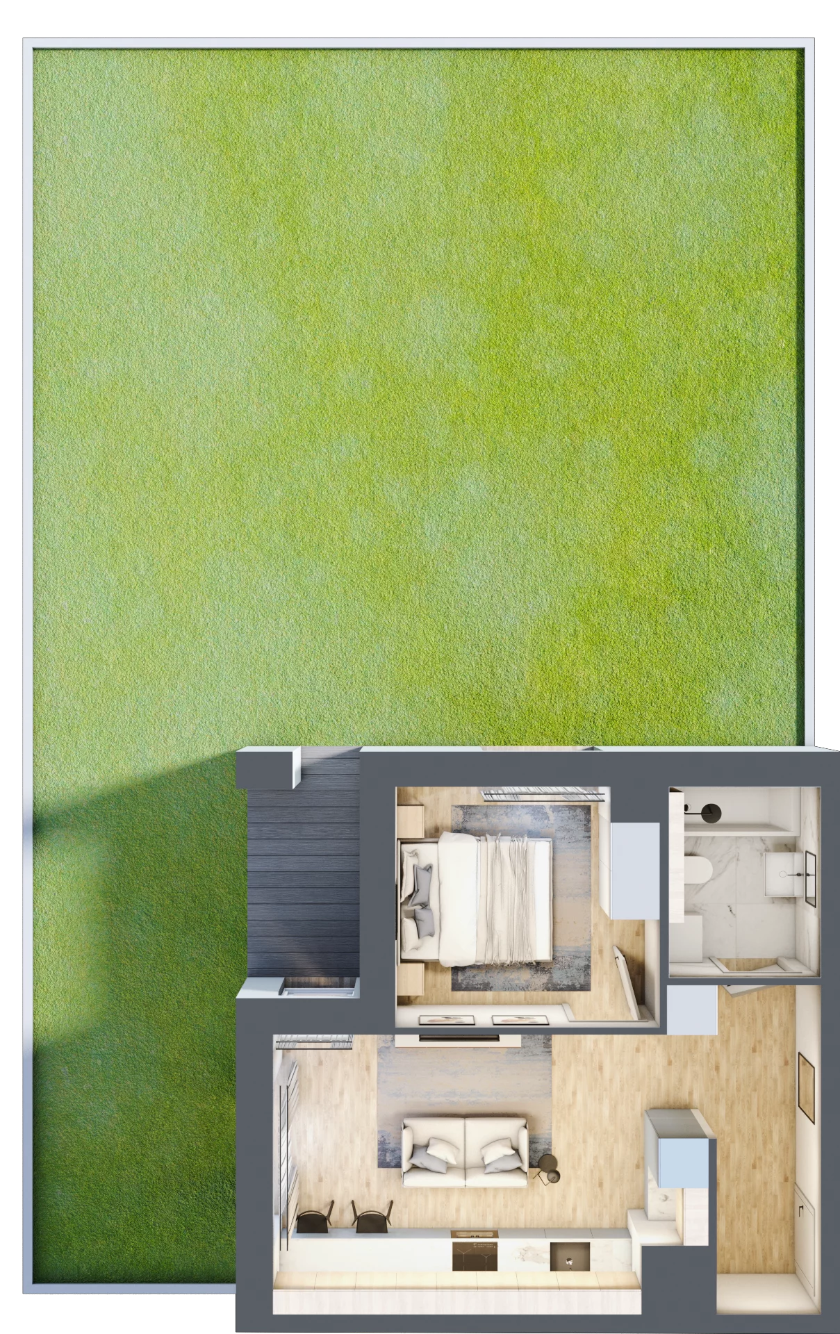 2 pokoje, mieszkanie 35,54 m², parter, oferta nr 2C.0.71, Nowa Francuska IIA, Katowice, Osiedle Paderewskiego-Muchowiec, Muchowiec, ul. Szybowcowa