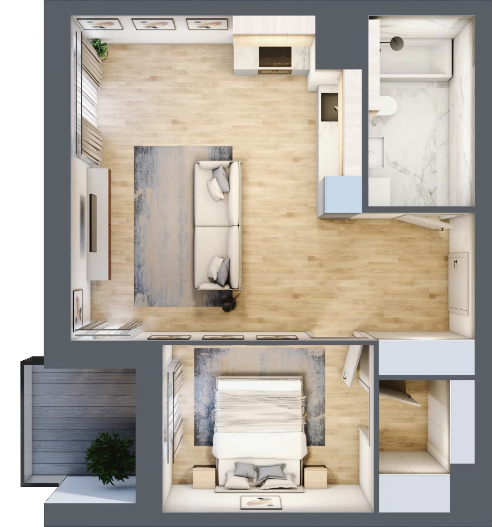 2 pokoje, mieszkanie 47,34 m², piętro 1, oferta nr 2C.1.76, Nowa Francuska IIA, Katowice, Osiedle Paderewskiego-Muchowiec, Muchowiec, ul. Szybowcowa