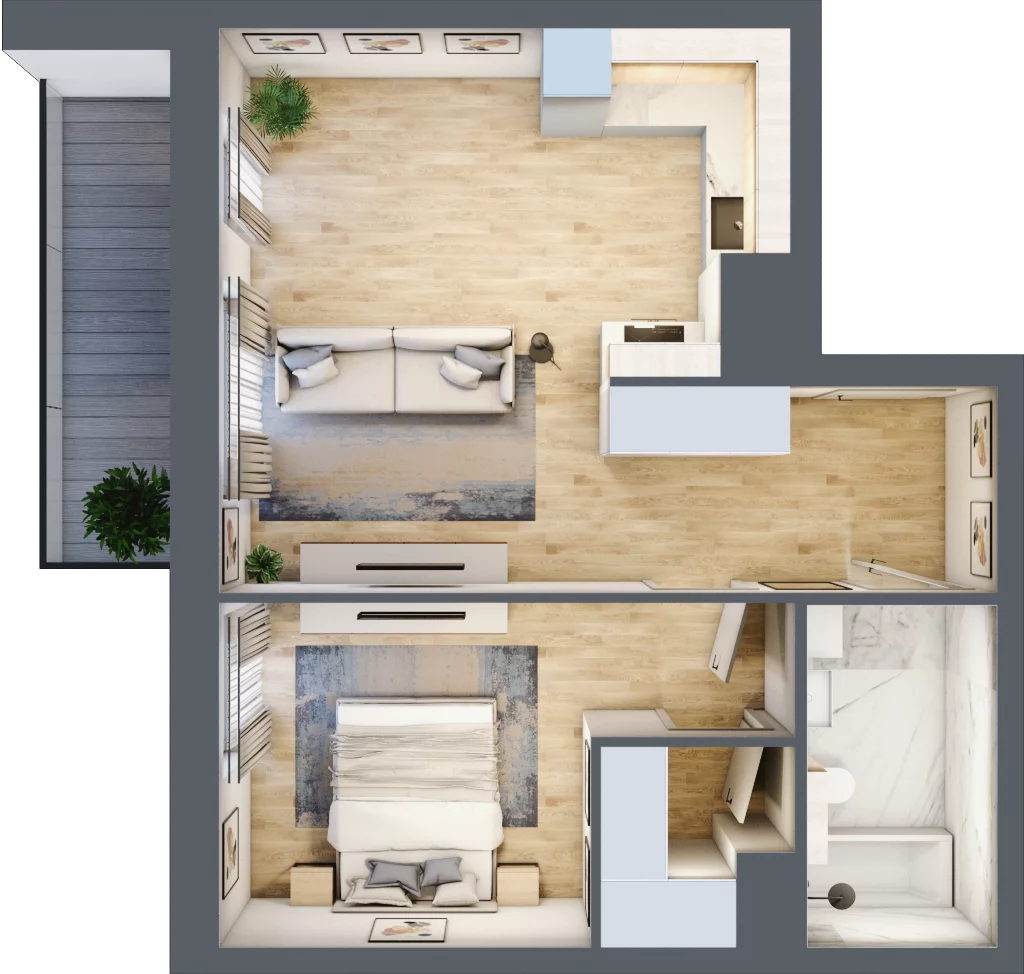 2 pokoje, mieszkanie 48,62 m², piętro 3, oferta nr 2C.3.92, Nowa Francuska IIA, Katowice, Osiedle Paderewskiego-Muchowiec, Muchowiec, ul. Szybowcowa