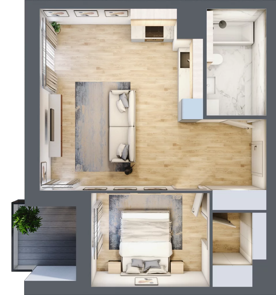 2 pokoje, mieszkanie 47,34 m², piętro 3, oferta nr 2C.3.93, Nowa Francuska IIA, Katowice, Osiedle Paderewskiego-Muchowiec, Muchowiec, ul. Szybowcowa