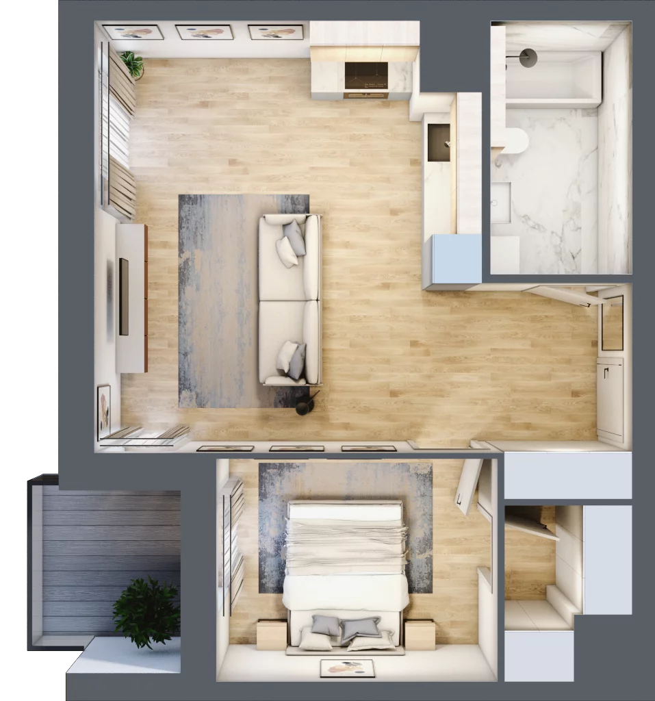 2 pokoje, mieszkanie 47,10 m², piętro 3, oferta nr 2C.3.95, Nowa Francuska IIA, Katowice, Osiedle Paderewskiego-Muchowiec, Muchowiec, ul. Szybowcowa