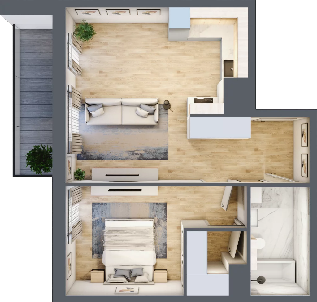 2 pokoje, mieszkanie 49,75 m², piętro 5, oferta nr 2C.5.110, Nowa Francuska IIA, Katowice, Osiedle Paderewskiego-Muchowiec, Muchowiec, ul. Szybowcowa