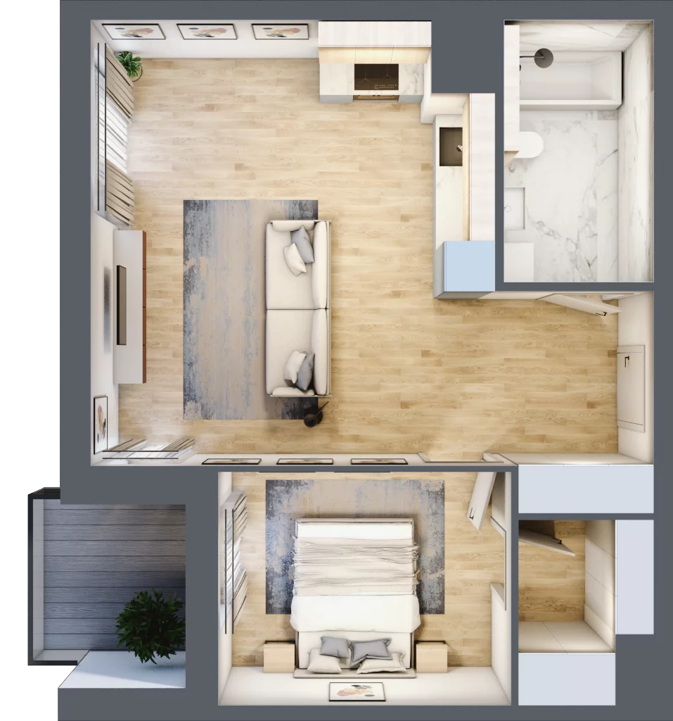 2 pokoje, mieszkanie 48,56 m², piętro 5, oferta nr 2C.5.111, Nowa Francuska IIA, Katowice, Osiedle Paderewskiego-Muchowiec, Muchowiec, ul. Szybowcowa