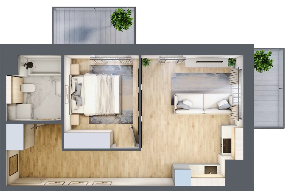 2 pokoje, mieszkanie 40,46 m², piętro 5, oferta nr 2C.5.115, Nowa Francuska IIA, Katowice, Osiedle Paderewskiego-Muchowiec, Muchowiec, ul. Szybowcowa