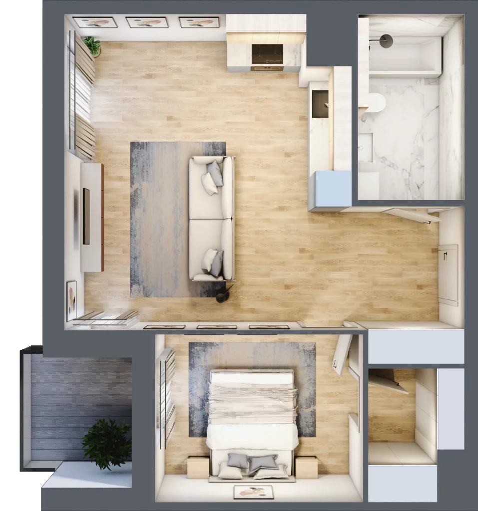2 pokoje, mieszkanie 48,72 m², piętro 7, oferta nr 2C.7.129, Nowa Francuska IIA, Katowice, Osiedle Paderewskiego-Muchowiec, Muchowiec, ul. Szybowcowa