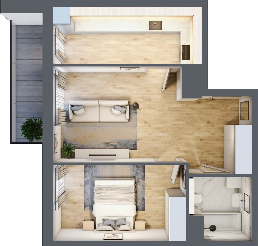 2 pokoje, mieszkanie 49,69 m², piętro 8, oferta nr 2C.8.137, Nowa Francuska IIA, Katowice, Osiedle Paderewskiego-Muchowiec, Muchowiec, ul. Szybowcowa