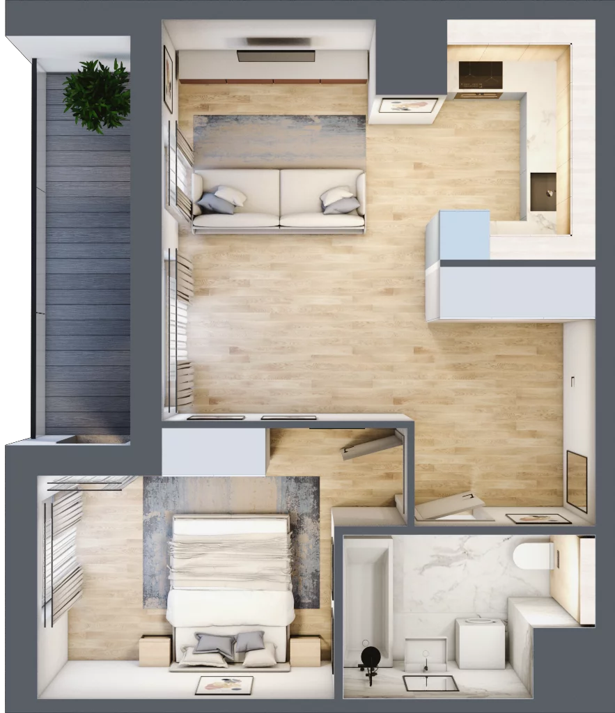 2 pokoje, mieszkanie 44,18 m², piętro 8, oferta nr 2C.8.140, Nowa Francuska IIA, Katowice, Osiedle Paderewskiego-Muchowiec, Muchowiec, ul. Szybowcowa