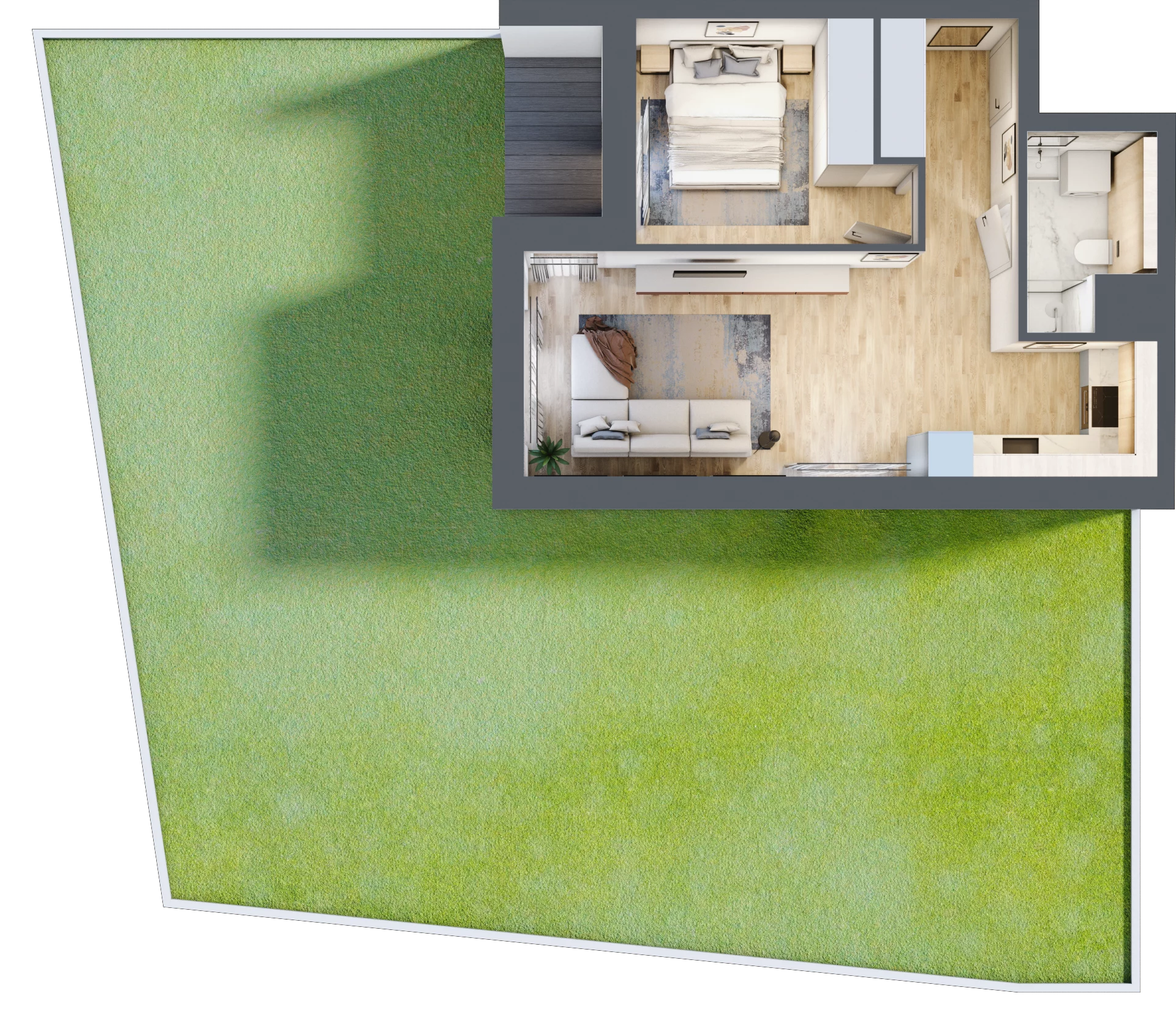 2 pokoje, mieszkanie 42,41 m², parter, oferta nr 3A.0.05, Nowa Francuska IIA, Katowice, Osiedle Paderewskiego-Muchowiec, Muchowiec, ul. Szybowcowa