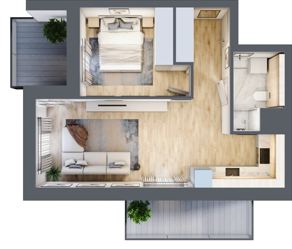 2 pokoje, mieszkanie 42,41 m², piętro 1, oferta nr 3A.1.12, Nowa Francuska IIA, Katowice, Osiedle Paderewskiego-Muchowiec, Muchowiec, ul. Szybowcowa
