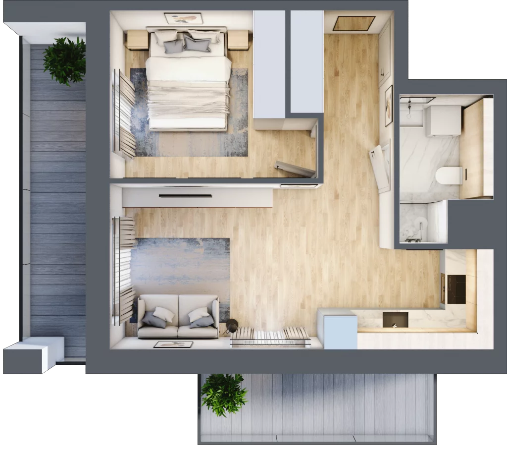2 pokoje, mieszkanie 38,87 m², piętro 4, oferta nr 3A.4.33, Nowa Francuska IIA, Katowice, Osiedle Paderewskiego-Muchowiec, Muchowiec, ul. Szybowcowa