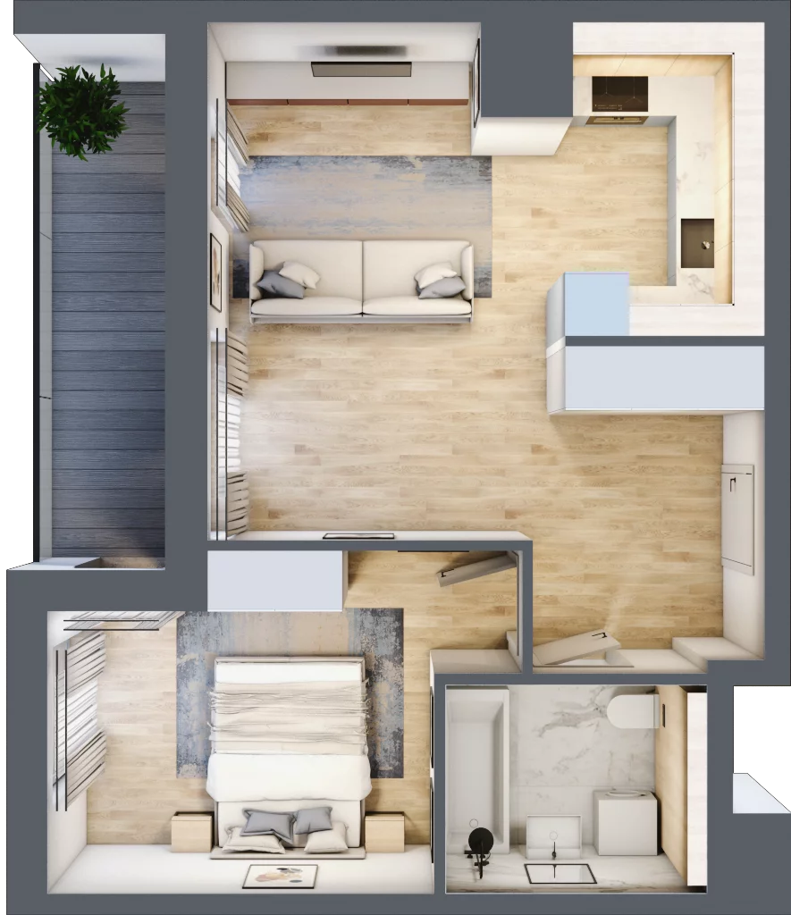 2 pokoje, mieszkanie 43,65 m², piętro 4, oferta nr 3B.4.92, Nowa Francuska IIA, Katowice, Osiedle Paderewskiego-Muchowiec, Muchowiec, ul. Szybowcowa