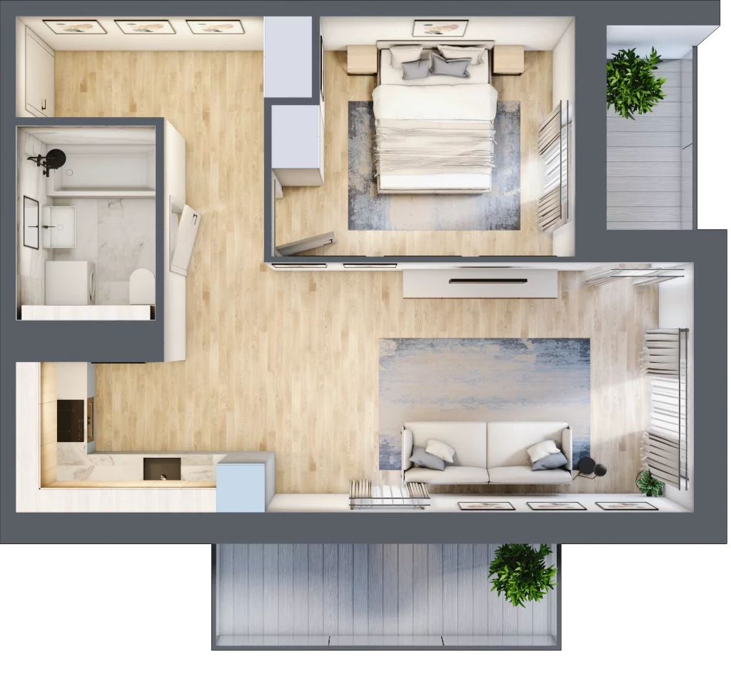 2 pokoje, mieszkanie 45,73 m², piętro 6, oferta nr 3A.6.46, Nowa Francuska IIA, Katowice, Osiedle Paderewskiego-Muchowiec, Muchowiec, ul. Szybowcowa