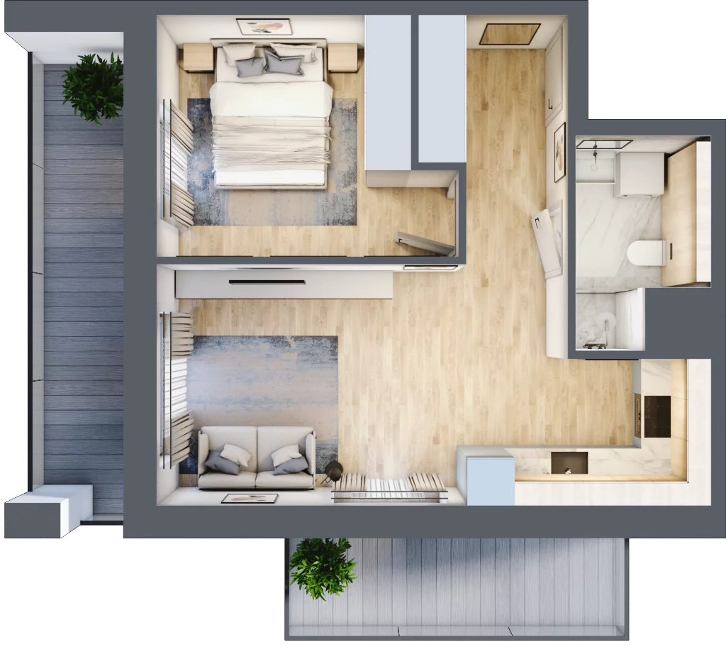 2 pokoje, mieszkanie 38,87 m², piętro 6, oferta nr 3A.6.47, Nowa Francuska IIA, Katowice, Osiedle Paderewskiego-Muchowiec, Muchowiec, ul. Szybowcowa