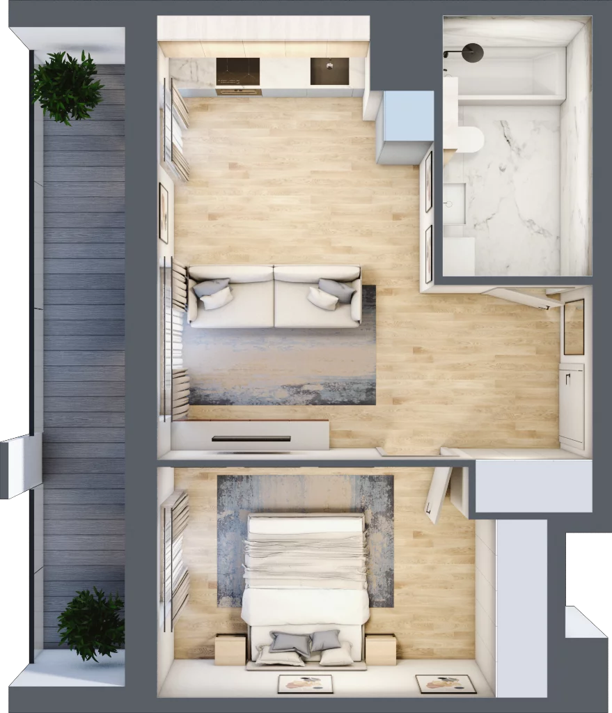 2 pokoje, mieszkanie 39,94 m², piętro 8, oferta nr 3B.8.122, Nowa Francuska IIA, Katowice, Osiedle Paderewskiego-Muchowiec, Muchowiec, ul. Szybowcowa