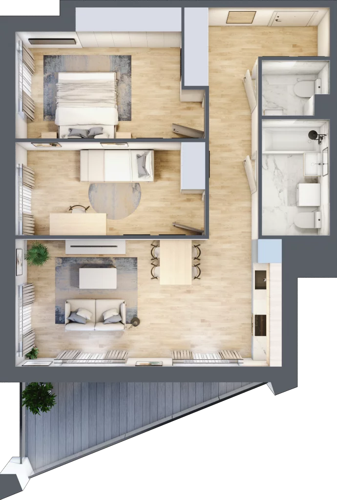 3 pokoje, mieszkanie 64,33 m², piętro 2, oferta nr III-B1.M14, Strefa Cegielnia 3, Kraków, Wzgórza Krzesławickie, Zesławice, ul. Gustawa Morcinka