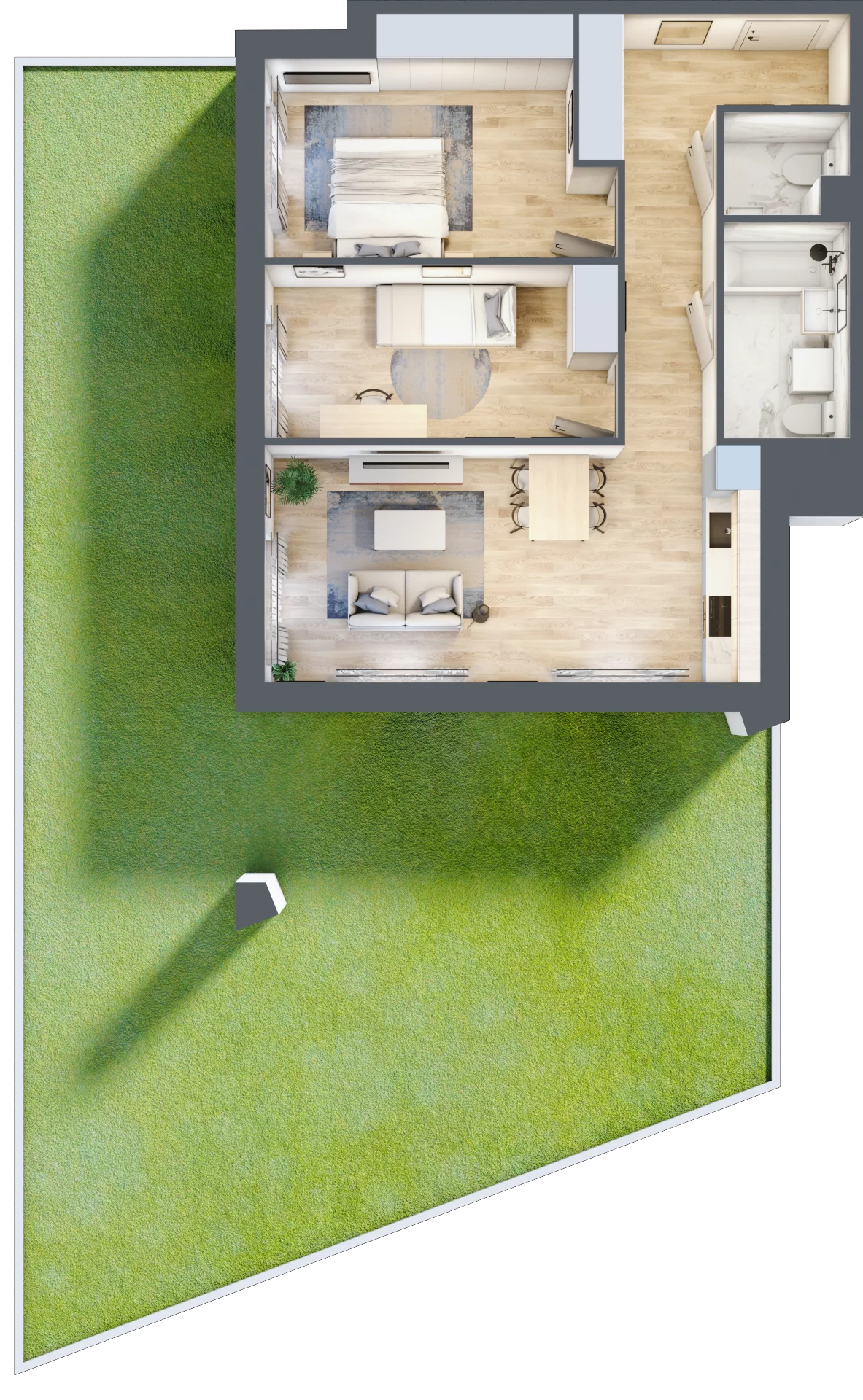 3 pokoje, mieszkanie 64,33 m², parter, oferta nr III-B1.M4, Strefa Cegielnia 3, Kraków, Wzgórza Krzesławickie, Zesławice, ul. Gustawa Morcinka