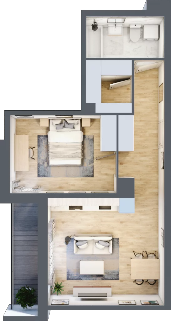 2 pokoje, mieszkanie 48,93 m², piętro 1, oferta nr III-B1.M10, Strefa Cegielnia 3, Kraków, Wzgórza Krzesławickie, Zesławice, ul. Gustawa Morcinka