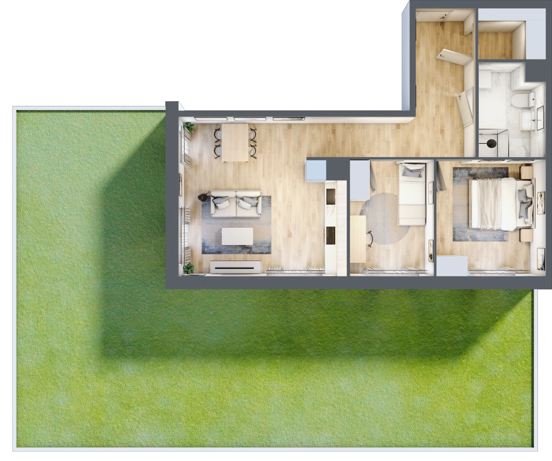 3 pokoje, mieszkanie 64,25 m², parter, oferta nr III-B2.M22, Strefa Cegielnia 3, Kraków, Wzgórza Krzesławickie, Zesławice, ul. Gustawa Morcinka