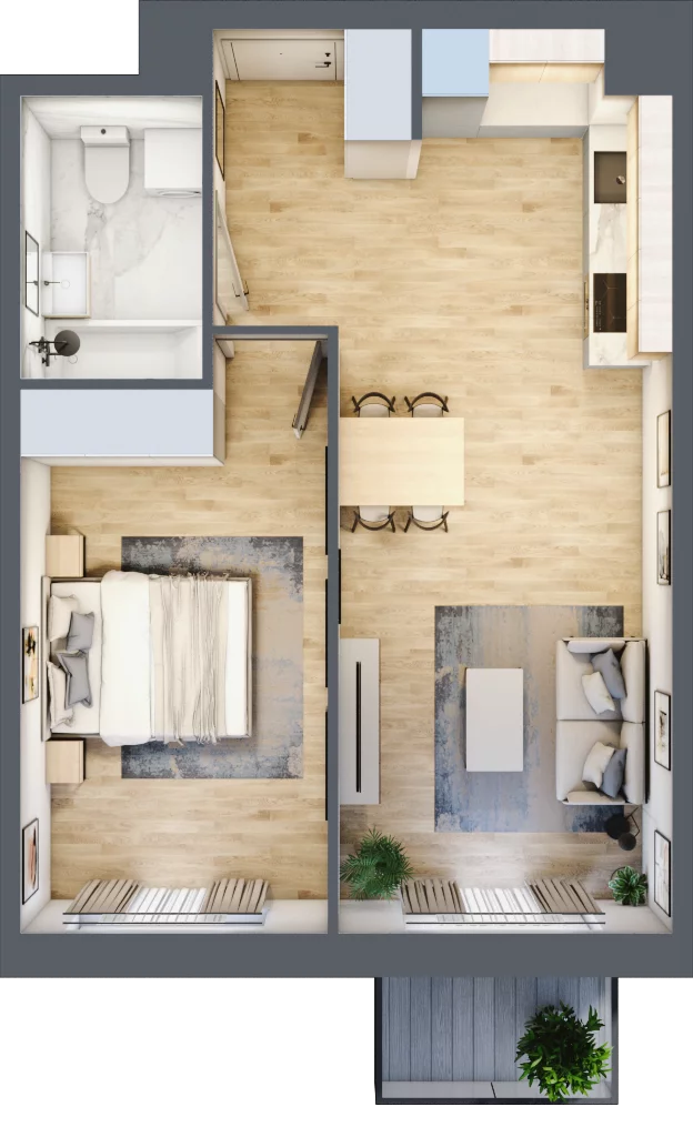 2 pokoje, mieszkanie 45,07 m², piętro 3, oferta nr III-B2.M14, Strefa Cegielnia 3, Kraków, Wzgórza Krzesławickie, Zesławice, ul. Gustawa Morcinka