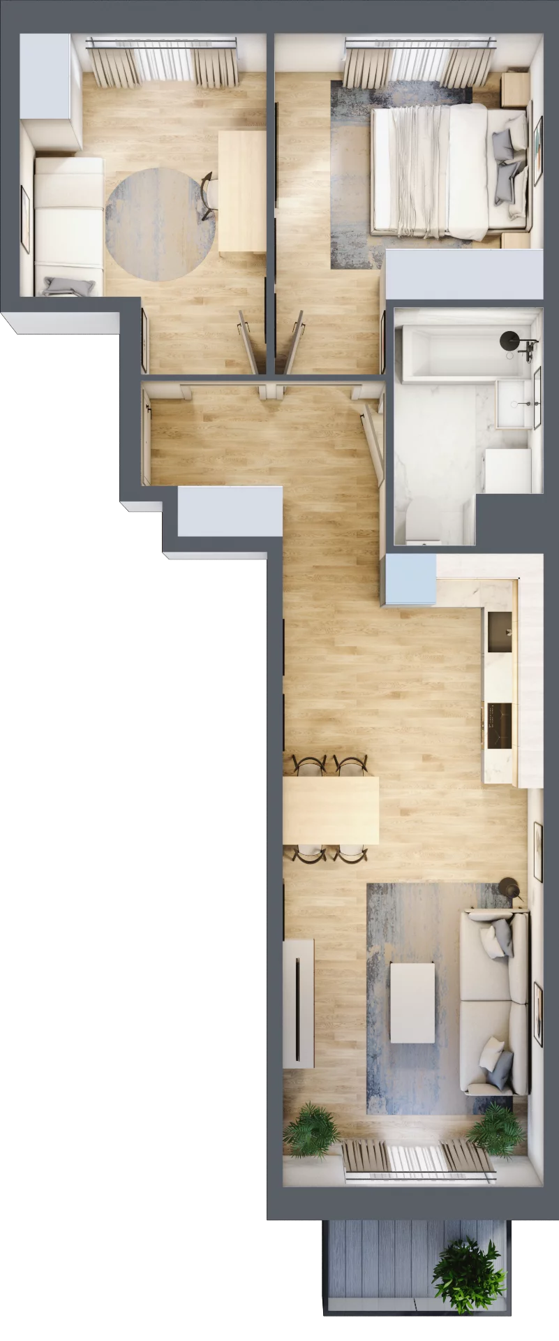 3 pokoje, mieszkanie 55,03 m², piętro 1, oferta nr III-B2.M24, Strefa Cegielnia 3, Kraków, Wzgórza Krzesławickie, Zesławice, ul. Gustawa Morcinka