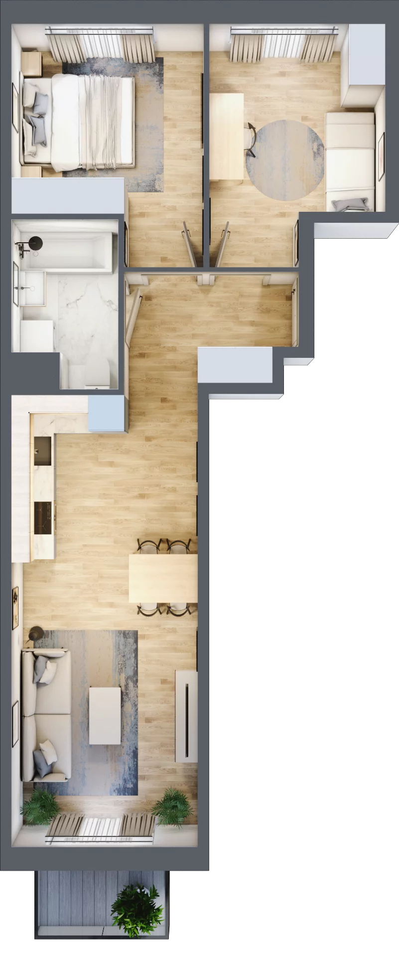 2 pokoje, mieszkanie 55,03 m², piętro 2, oferta nr III-B2.M11, Strefa Cegielnia 3, Kraków, Wzgórza Krzesławickie, Zesławice, ul. Gustawa Morcinka