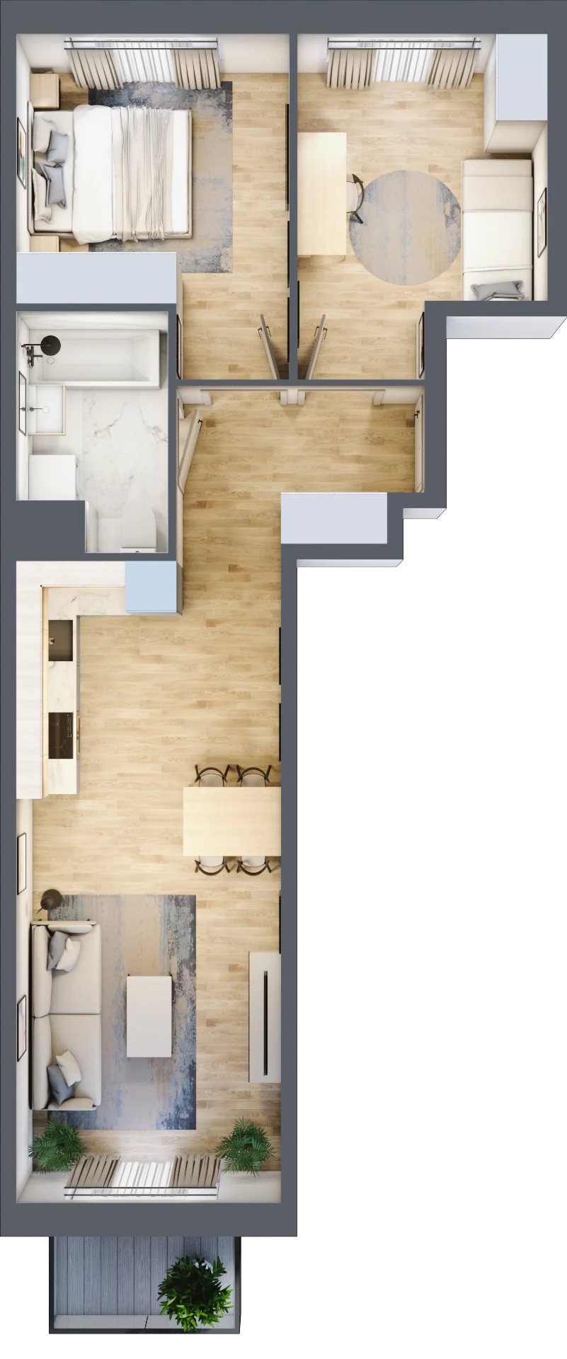 3 pokoje, mieszkanie 55,03 m², piętro 3, oferta nr III-B2.M15, Strefa Cegielnia 3, Kraków, Wzgórza Krzesławickie, Zesławice, ul. Gustawa Morcinka