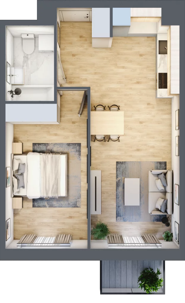 2 pokoje, mieszkanie 45,07 m², piętro 2, oferta nr III-B2.M10, Strefa Cegielnia 3, Kraków, Wzgórza Krzesławickie, Zesławice, ul. Gustawa Morcinka