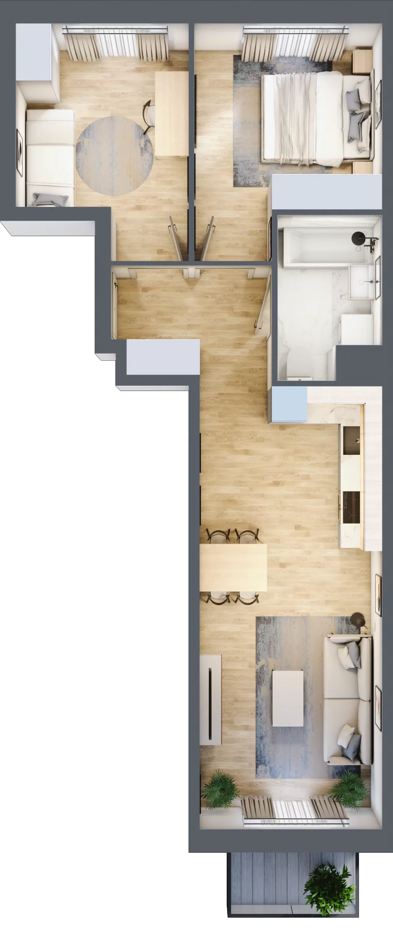 3 pokoje, mieszkanie 54,65 m², piętro 3, oferta nr III-B3.M41, Strefa Cegielnia 3, Kraków, Wzgórza Krzesławickie, Zesławice, ul. Gustawa Morcinka