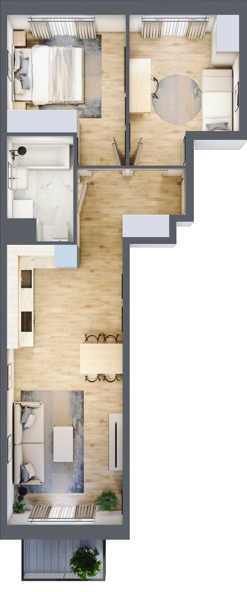 3 pokoje, mieszkanie 55,03 m², piętro 4, oferta nr III-B3.M19, Strefa Cegielnia 3, Kraków, Wzgórza Krzesławickie, Zesławice, ul. Gustawa Morcinka