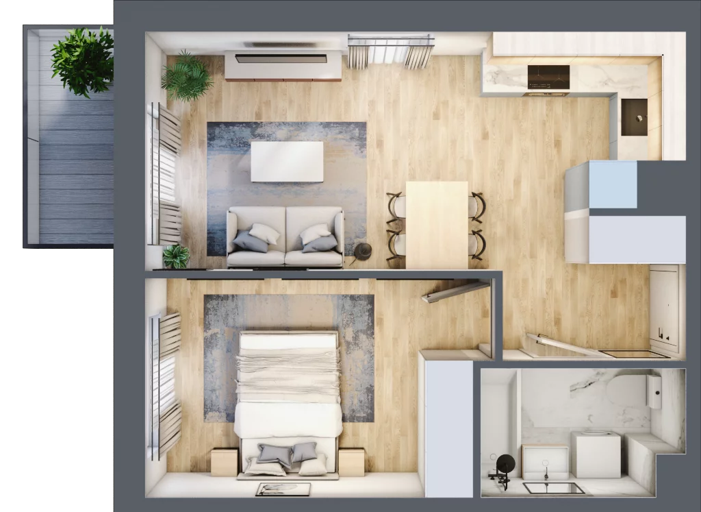 2 pokoje, mieszkanie 38,17 m², piętro 4, oferta nr III-B3.M53, Strefa Cegielnia 3, Kraków, Wzgórza Krzesławickie, Zesławice, ul. Gustawa Morcinka