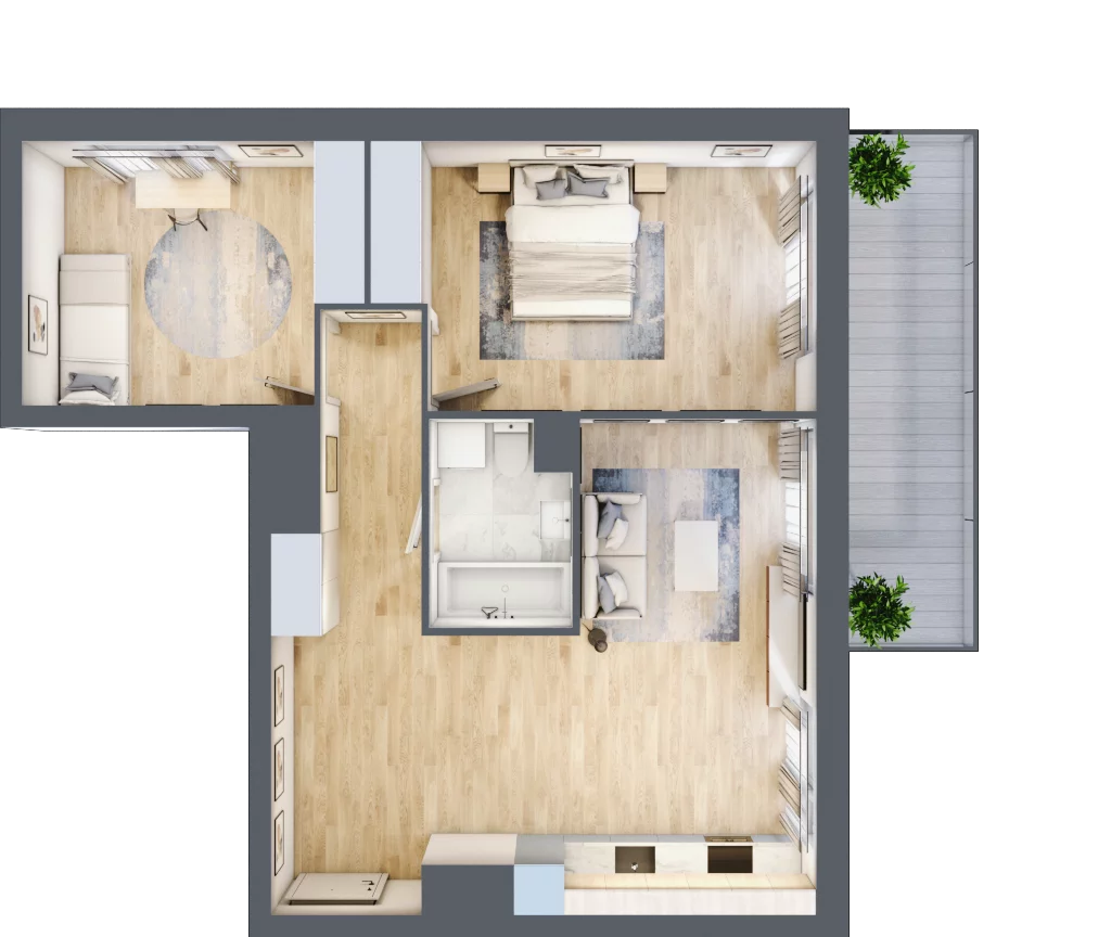 3 pokoje, mieszkanie 65,95 m², piętro 5, oferta nr A1.2/076, Fabrica URSUS, Warszawa, Ursus, Szamoty, ul. Dyrekcyjna