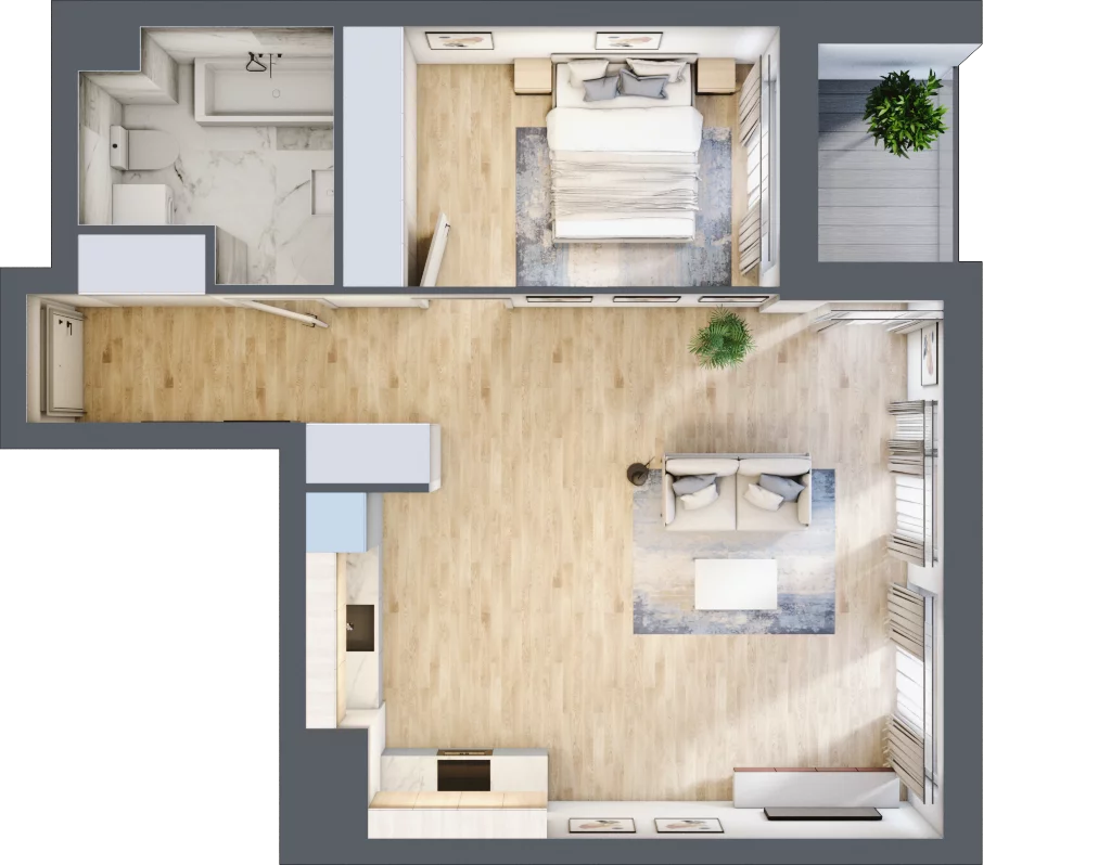 2 pokoje, mieszkanie 56,05 m², piętro 5, oferta nr A1.2/082, Fabrica URSUS, Warszawa, Ursus, Szamoty, ul. Dyrekcyjna