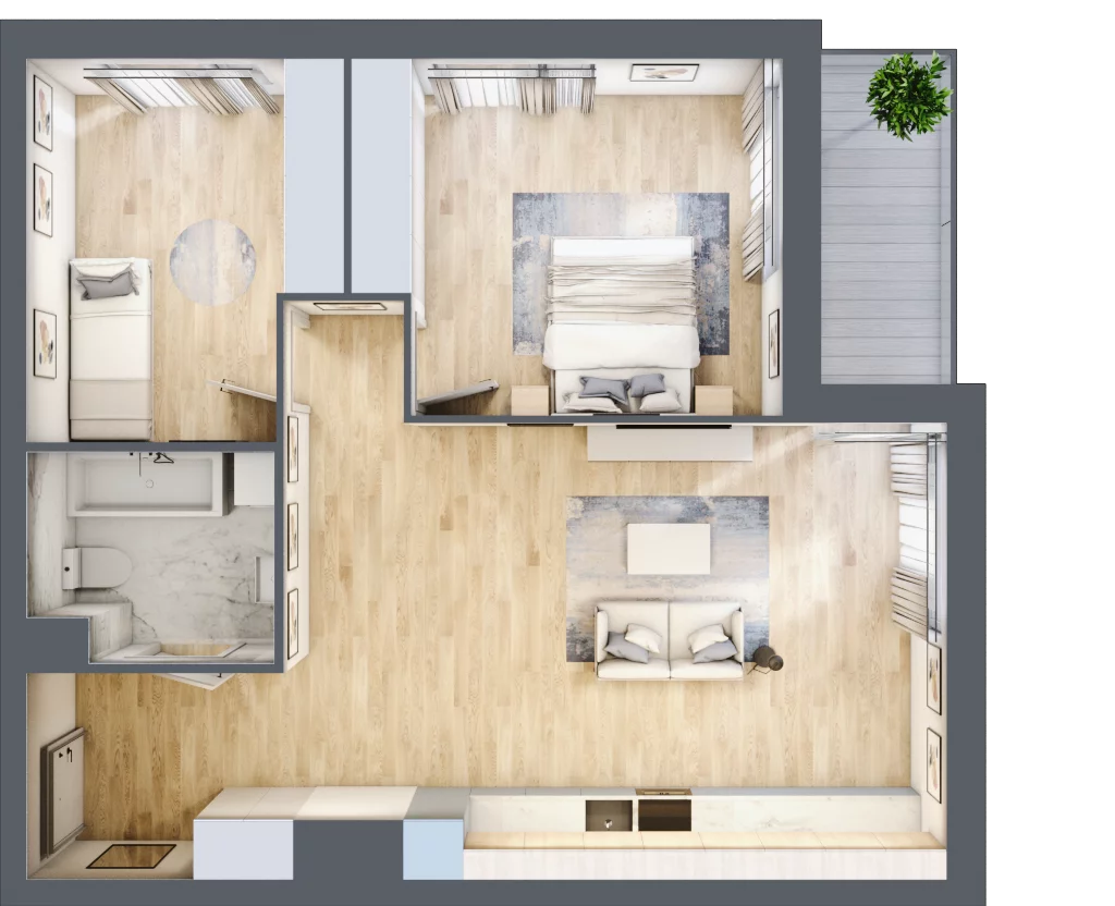 3 pokoje, mieszkanie 67,52 m², piętro 3, oferta nr A1.2/111, Fabrica URSUS, Warszawa, Ursus, Szamoty, ul. Dyrekcyjna