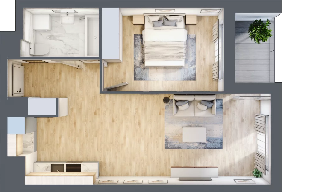 2 pokoje, mieszkanie 49,22 m², piętro 5, oferta nr A1.2/127, Fabrica URSUS, Warszawa, Ursus, Szamoty, ul. Dyrekcyjna