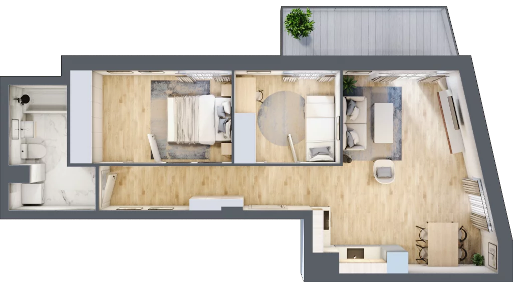 3 pokoje, mieszkanie 57,92 m², piętro 1, oferta nr A.1.26, My Forest, Warszawa, Białołęka, ul. Modlińska 342