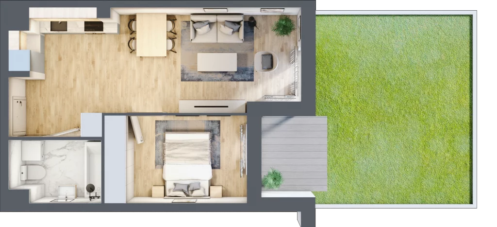 2 pokoje, mieszkanie 40,08 m², parter, oferta nr A.0.45, My Forest, Warszawa, Białołęka, ul. Modlińska 342
