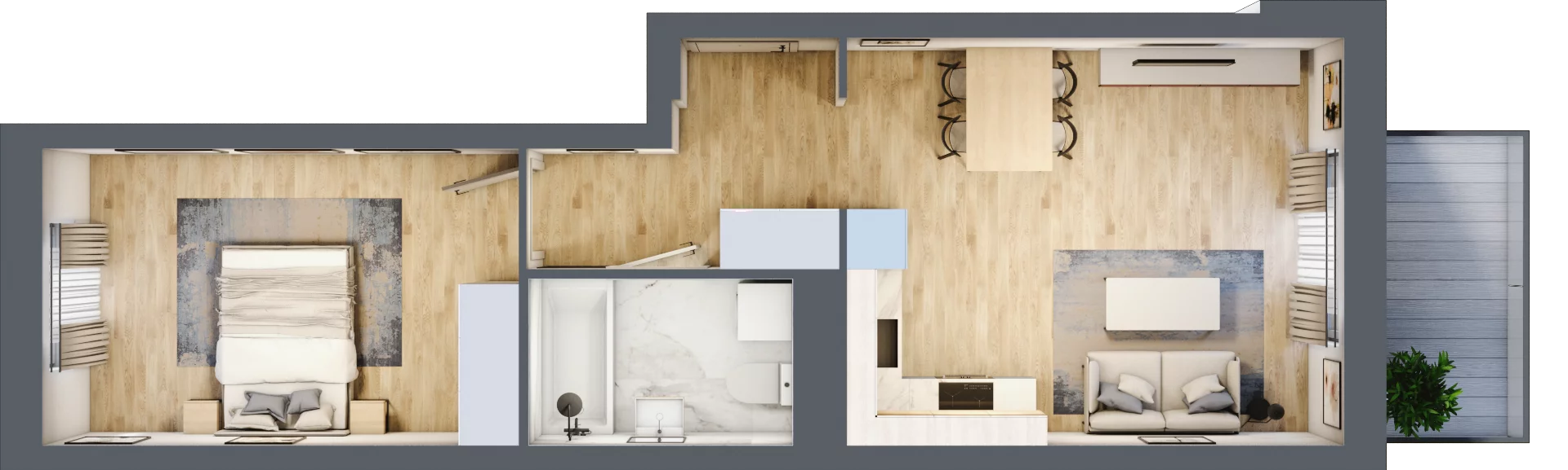 2 pokoje, mieszkanie 44,51 m², piętro 1, oferta nr A.1.06, My Forest, Warszawa, Białołęka, ul. Modlińska 342
