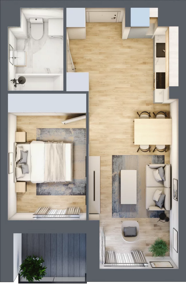 2 pokoje, mieszkanie 39,05 m², piętro 1, oferta nr A.1.57, My Forest, Warszawa, Białołęka, ul. Modlińska 342