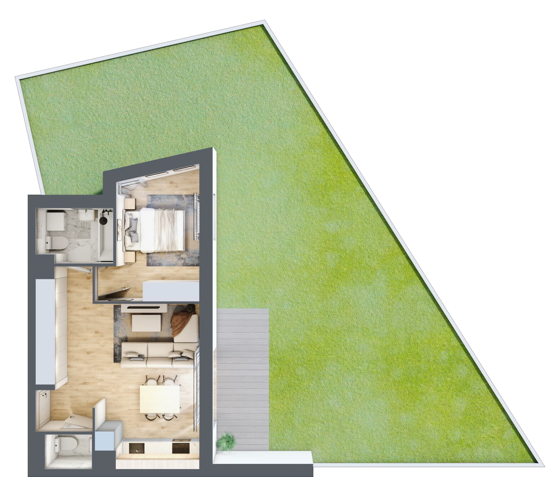 2 pokoje, mieszkanie 43,22 m², parter, oferta nr A.0.19, My Forest, Warszawa, Białołęka, ul. Modlińska 342